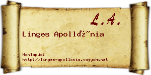 Linges Apollónia névjegykártya